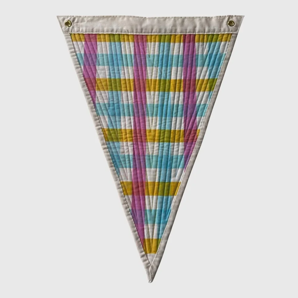 Handcrafted Pansexual Pride Pennant Banner Quilt Wall Hanging Modern 15.5x20.75